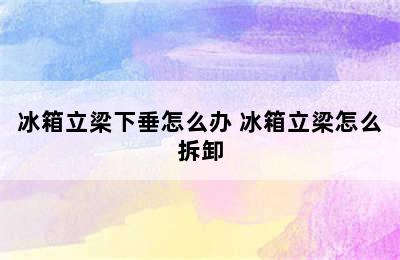 冰箱立梁下垂怎么办 冰箱立梁怎么拆卸